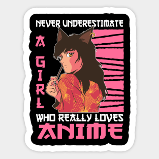 Girl Really Loves Anime Merch Anime Girl Otaku Gift Anime Sticker